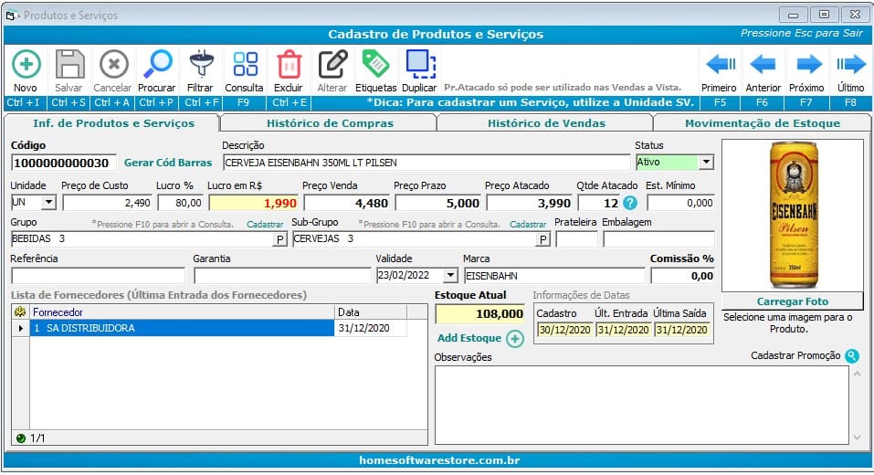 sistema para mercado