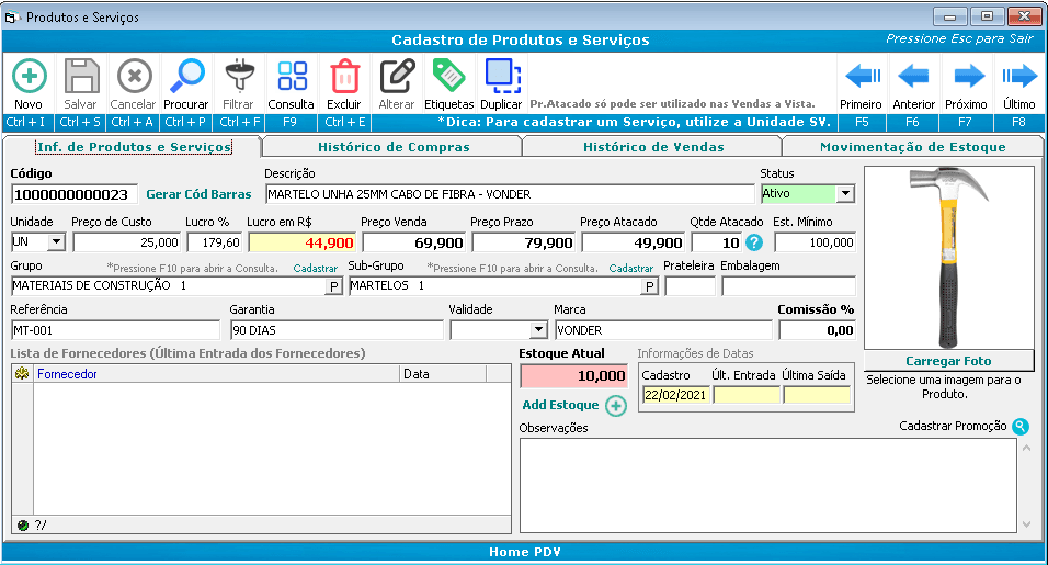 sistema para material de construção